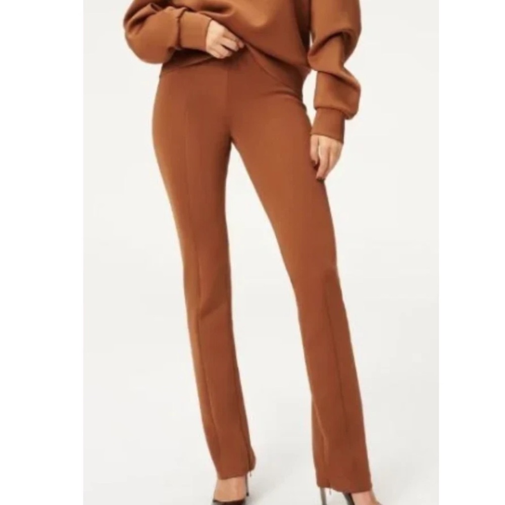 Good American Brown Pleated Pants Scuba Women’s • Size 3